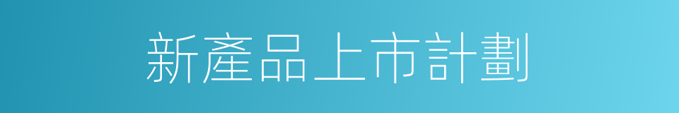 新產品上市計劃的同義詞