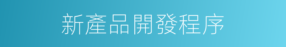 新產品開發程序的同義詞