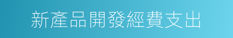 新產品開發經費支出的同義詞