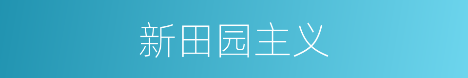 新田园主义的同义词