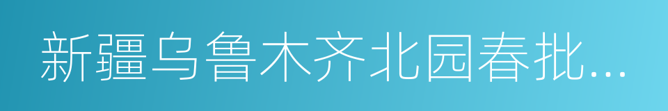 新疆乌鲁木齐北园春批发市场的同义词