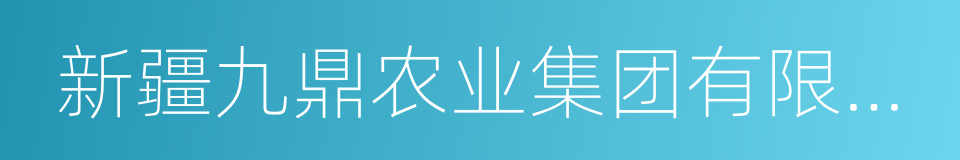 新疆九鼎农业集团有限公司的同义词