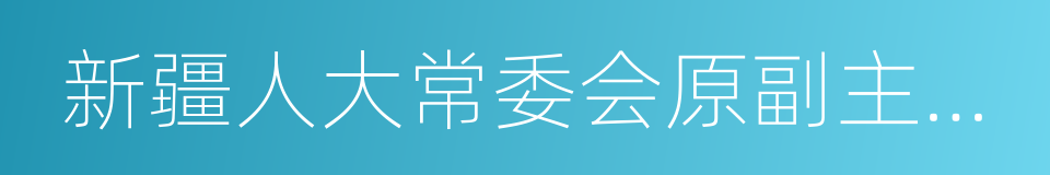 新疆人大常委会原副主任栗智的同义词