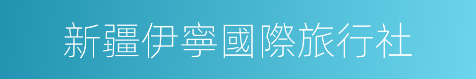 新疆伊寧國際旅行社的同義詞