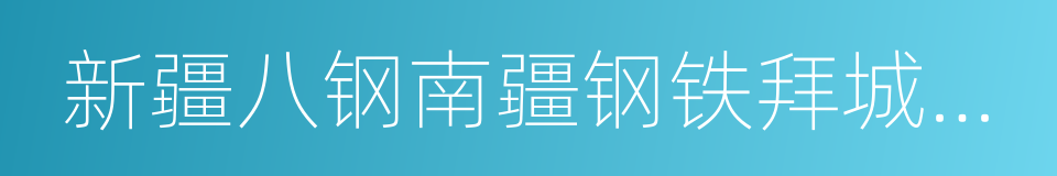 新疆八钢南疆钢铁拜城有限公司的同义词