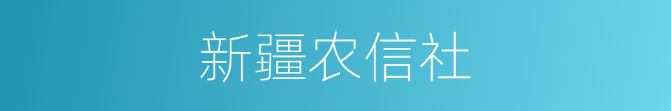 新疆农信社的同义词