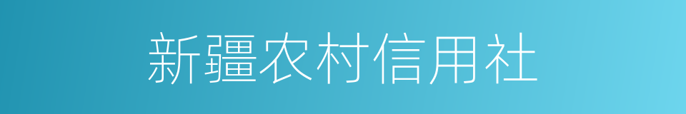 新疆农村信用社的同义词