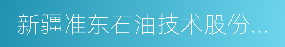 新疆准东石油技术股份有限公司的同义词