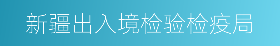 新疆出入境检验检疫局的同义词