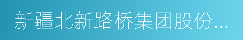 新疆北新路桥集团股份有限公司的同义词