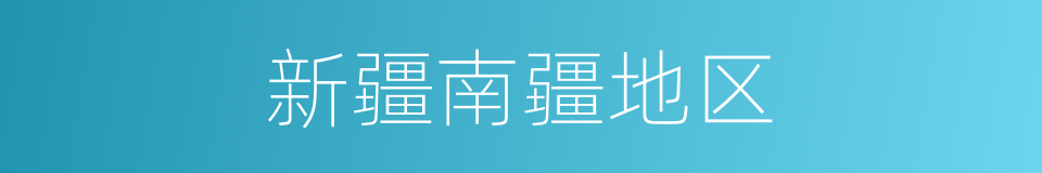 新疆南疆地区的同义词