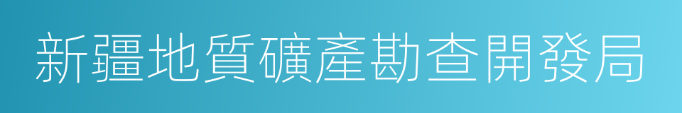 新疆地質礦產勘查開發局的同義詞