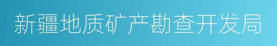 新疆地质矿产勘查开发局的同义词