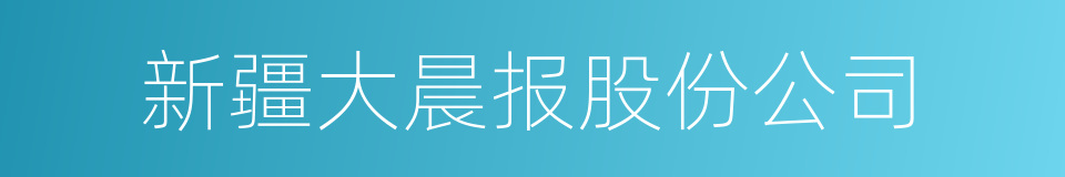 新疆大晨报股份公司的同义词