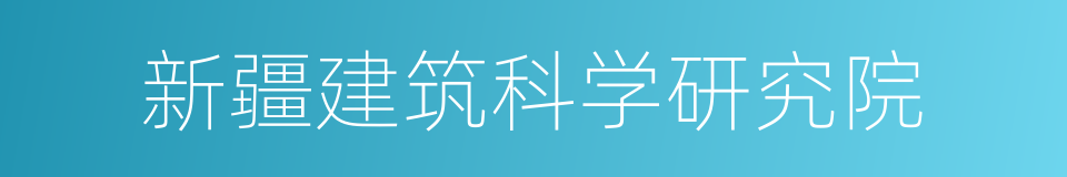 新疆建筑科学研究院的同义词