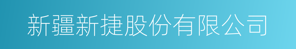 新疆新捷股份有限公司的同义词