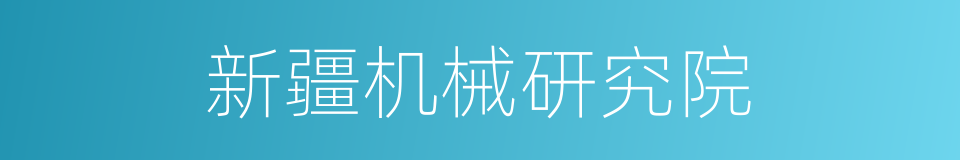 新疆机械研究院的同义词