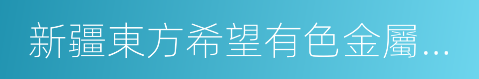 新疆東方希望有色金屬有限公司的同義詞