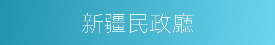 新疆民政廳的同義詞