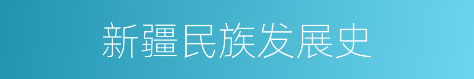 新疆民族发展史的同义词