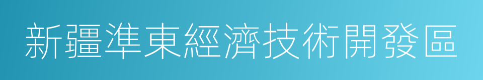 新疆準東經濟技術開發區的意思