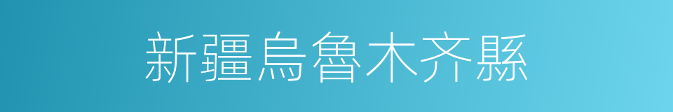 新疆烏魯木齐縣的同義詞