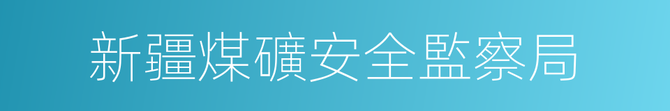 新疆煤礦安全監察局的同義詞