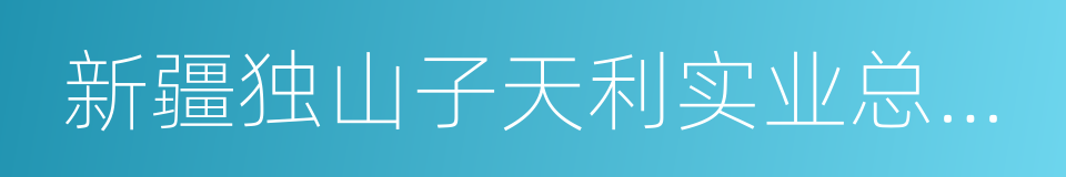 新疆独山子天利实业总公司的同义词