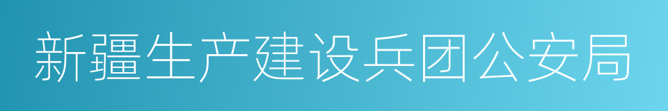 新疆生产建设兵团公安局的同义词