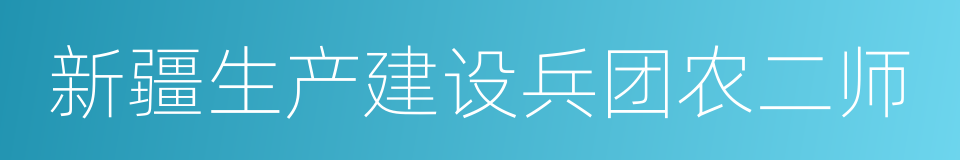 新疆生产建设兵团农二师的同义词