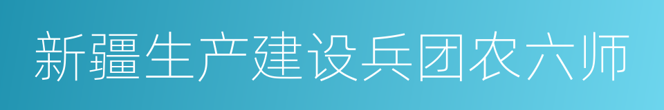 新疆生产建设兵团农六师的同义词