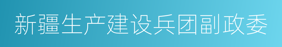 新疆生产建设兵团副政委的同义词