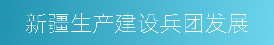 新疆生产建设兵团发展的同义词