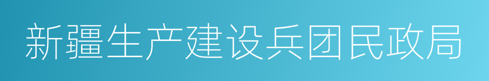 新疆生产建设兵团民政局的同义词