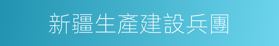 新疆生產建設兵團的同義詞