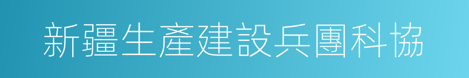 新疆生產建設兵團科協的同義詞