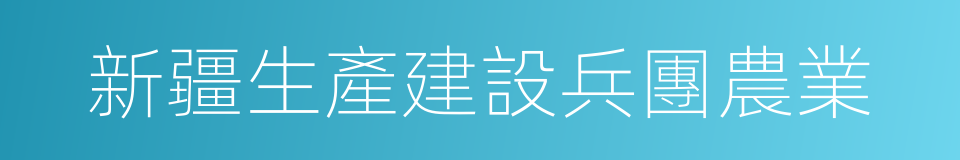 新疆生產建設兵團農業的同義詞