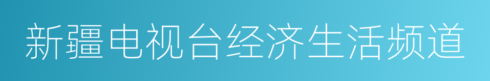 新疆电视台经济生活频道的同义词