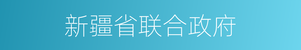 新疆省联合政府的同义词