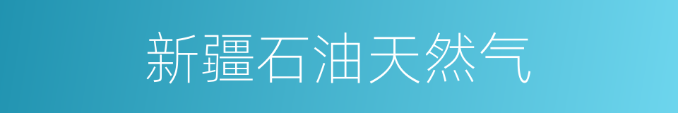 新疆石油天然气的同义词