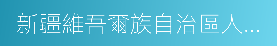 新疆維吾爾族自治區人民政府的同義詞