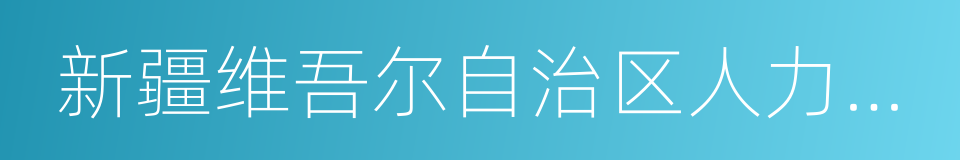 新疆维吾尔自治区人力资源和社会保障厅的同义词