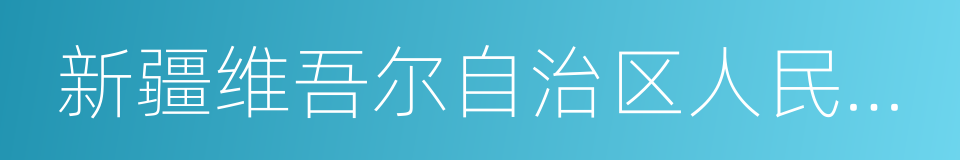 新疆维吾尔自治区人民代表大会的同义词