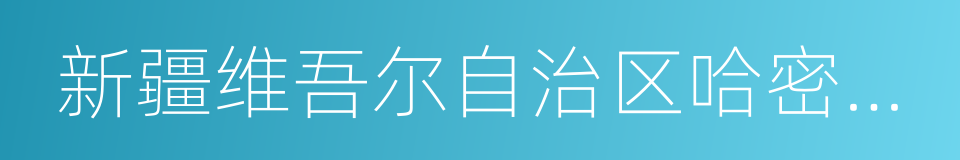 新疆维吾尔自治区哈密地区哈密市的同义词