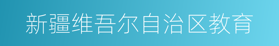 新疆维吾尔自治区教育的同义词