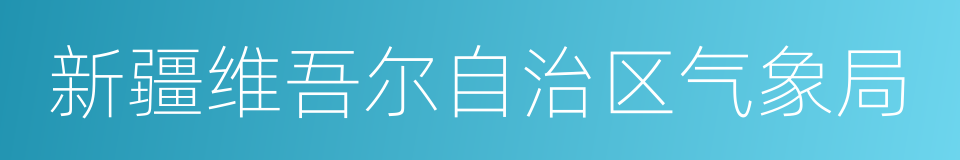 新疆维吾尔自治区气象局的同义词