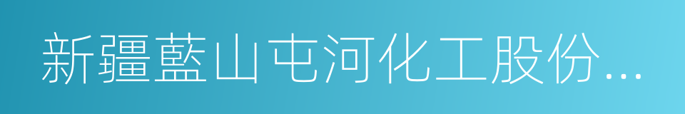 新疆藍山屯河化工股份有限公司的同義詞