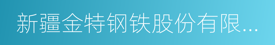 新疆金特钢铁股份有限公司的同义词