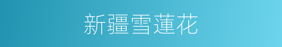 新疆雪蓮花的同義詞