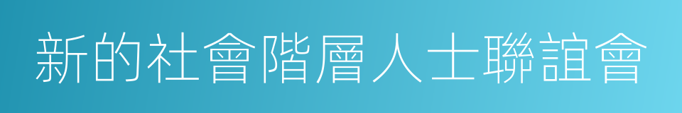 新的社會階層人士聯誼會的同義詞